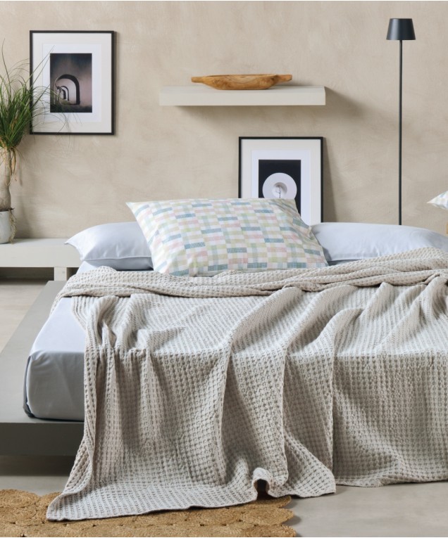 ILLUSION 26 ΚΟΥΒΕΡΤΑ ΗΜΙΔΙΠΛΗ ΒΑΜΒΑΚΕΡΗ  WAFFLE Κουβέρτες Ημίδιπλες