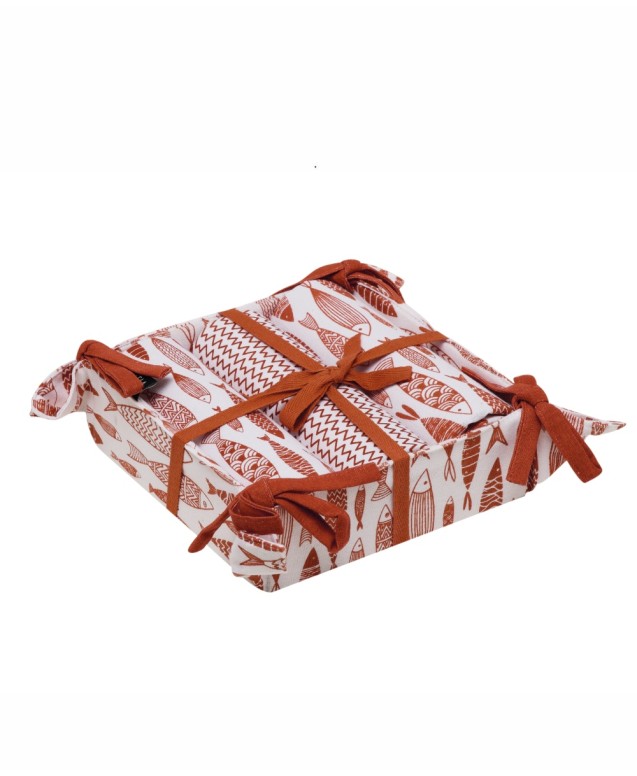 PANE 251 4 PCS SET TEA TOWELS & BASKET Towels
