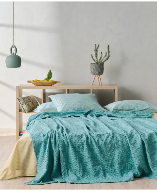 ILLUSION 07 ΚΟΥΒΕΡΤΑ ΥΠΕΡΔΙΠΛΗ ΒΑΜΒΑΚΕΡΗ  WAFFLE  Κουβέρτες Υπέρδιπλες