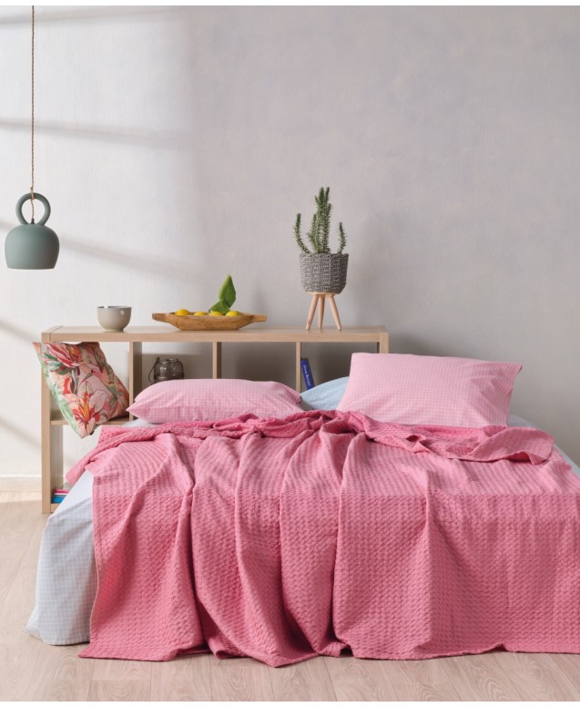 ILLUSION 20 ΚΟΥΒΕΡΤΑ KING ΒΑΜΒΑΚΕΡΗ  WAFFLE  Κουβέρτες King