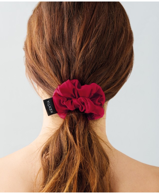 SILK SCRUNCHIE 17 ΚΟΚΚΑΛΑΚΙ ΜΑΛΛΙΩΝ  100% PURE SILK 16mm 