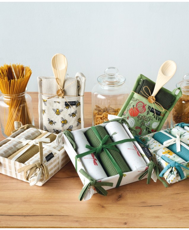 PANE 2501 3 KITCHEN TOWELS IN BASKET Towels