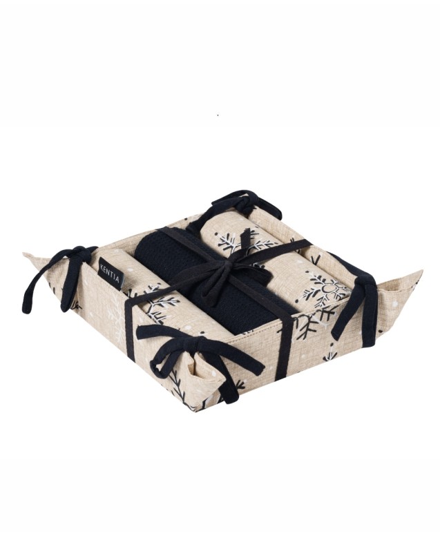 SNOW 2523 3 KITCHEN TOWELS IN BASKET Towels