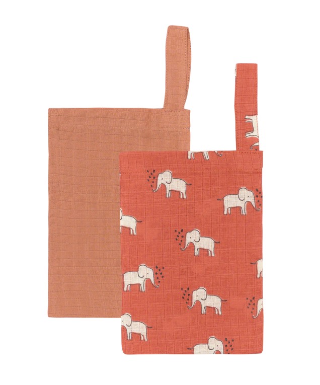 YN 25 ELEPHANTS- ORANGE BATH GLOVE 15Χ22 2PCS SET