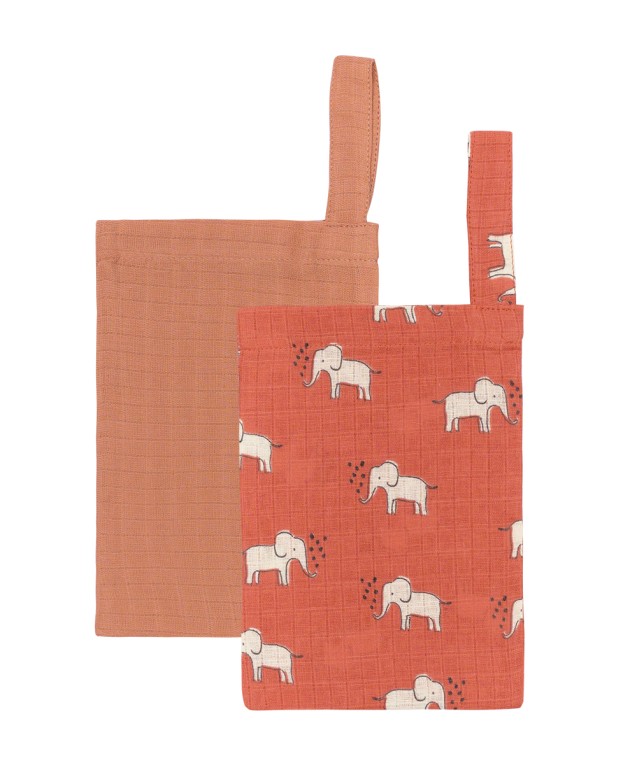 YN 25 ELEPHANTS- ORANGE BATH GLOVE 15Χ22 2PCS SET