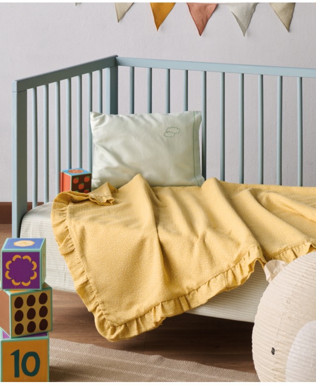 YN 25 YELLOW- WHITE ΚΟΥΒΕΡΤΑ.ΑΓΚΑΛΙΑΣ ΜΕ ΒΟΛΑΝ 65Χ100 Κουβέρτες Αγκαλιάς