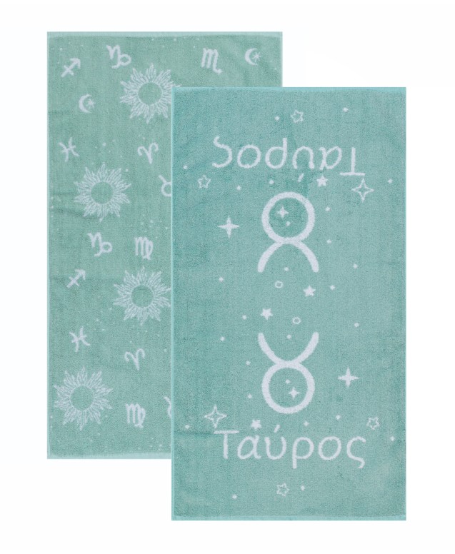 ASTROLOGY-TAVROS FACE TOWELS 2 PCS SET 