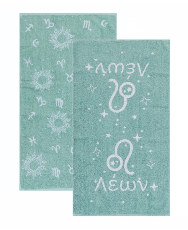 ASTROLOGY-LEON FACE TOWELS 2 PCS SET