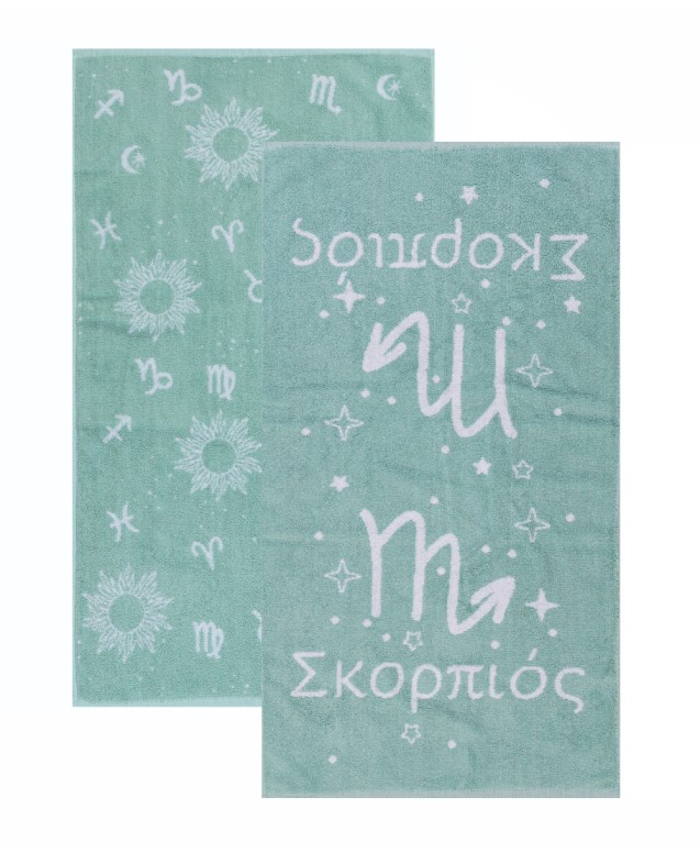 ASTROLOGY-SCORPIOS FACE TOWELS 2 PCS SET