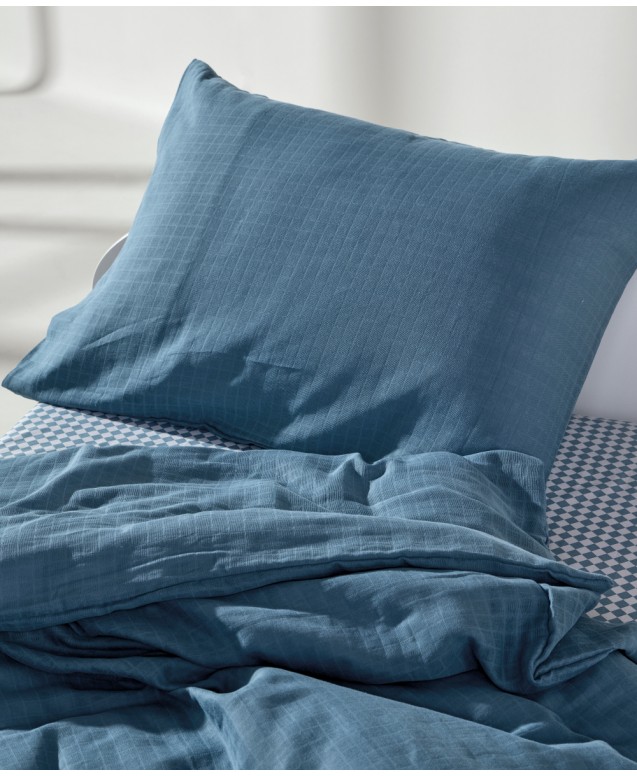 YN 26 BLUE SINGLE SIZED DUVET COVER 2 PCS SET